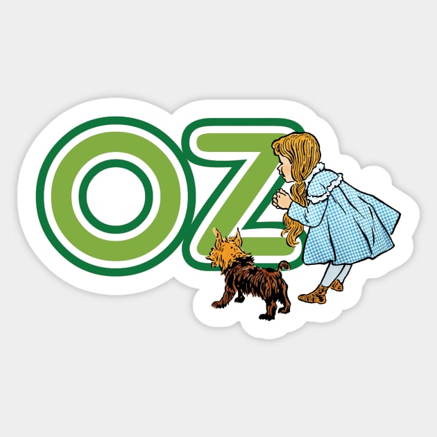 Vintage Wizard of Oz Dorothy and Toto Sticker by MasterpieceCafe